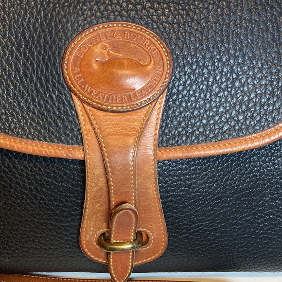 Vintage Dooney & Bourke All Weather Leather Essex Handbag USA pebbled black - Picture 4 of 14